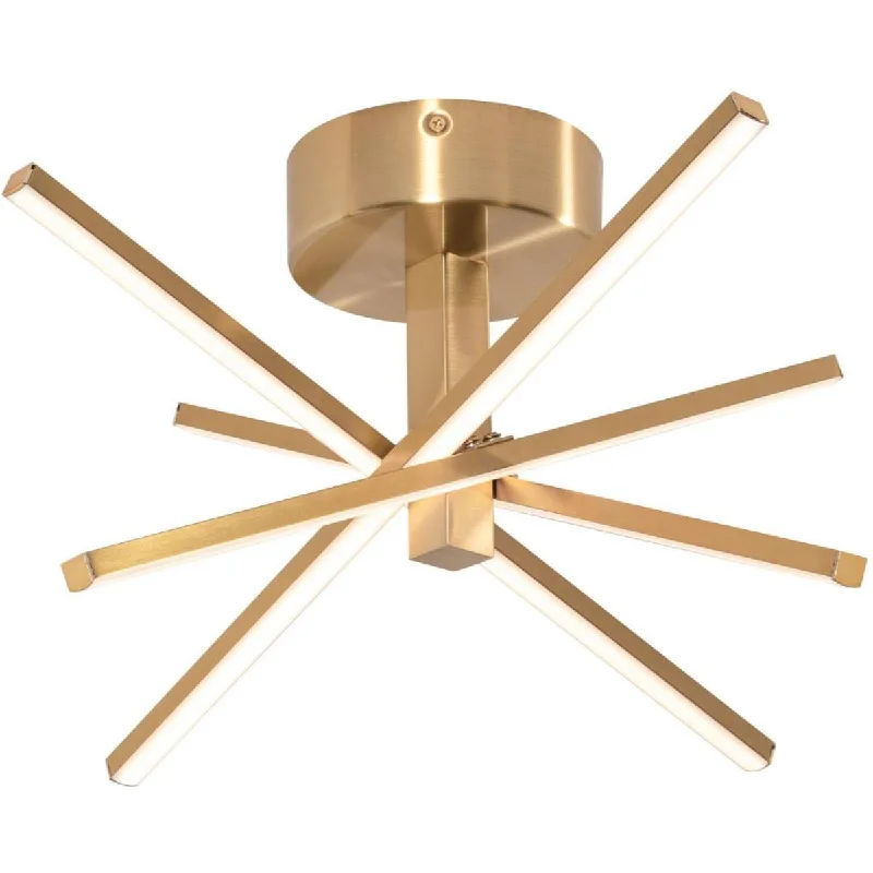 Industrial Lighting for Automotive Manufacturing PlantsJaxx 15 in. LED Semi Flush Mount Light Satin Brass finish Industrial Lighting for Automotive Manufacturing PlantsJaxx 15 in. LED Semi Flush Mount Light Satin Brass finish