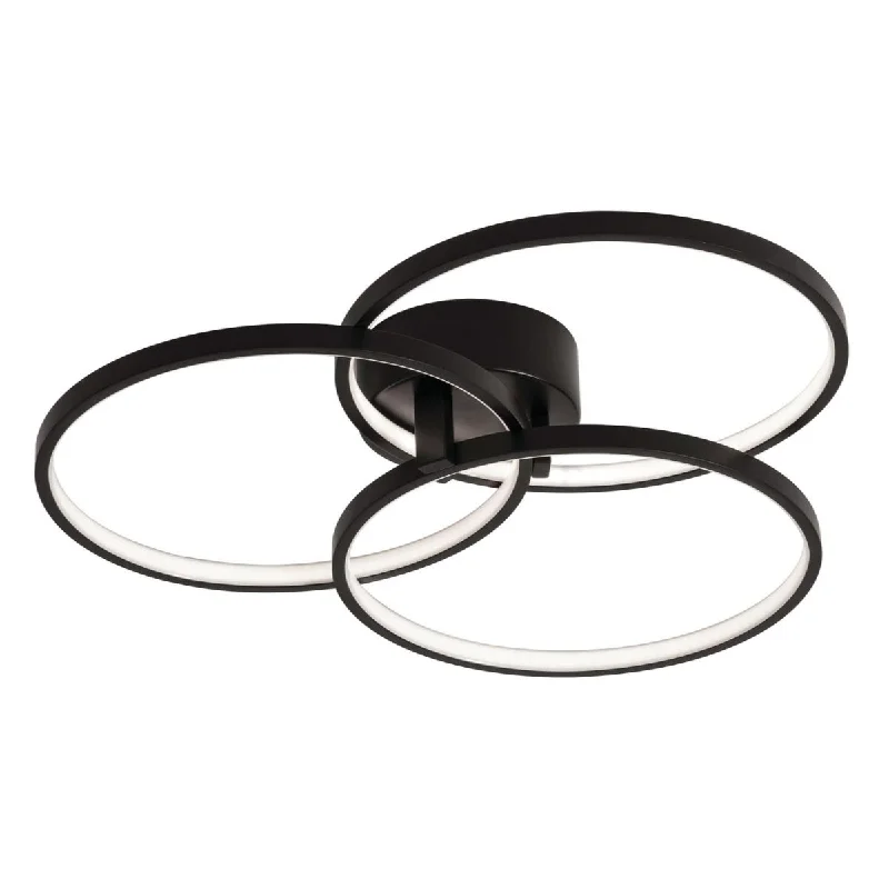 Dimmable Industrial Lighting for Ambiance ControlOrion 16 in. LED Semi flush Mount Light Black Finish
