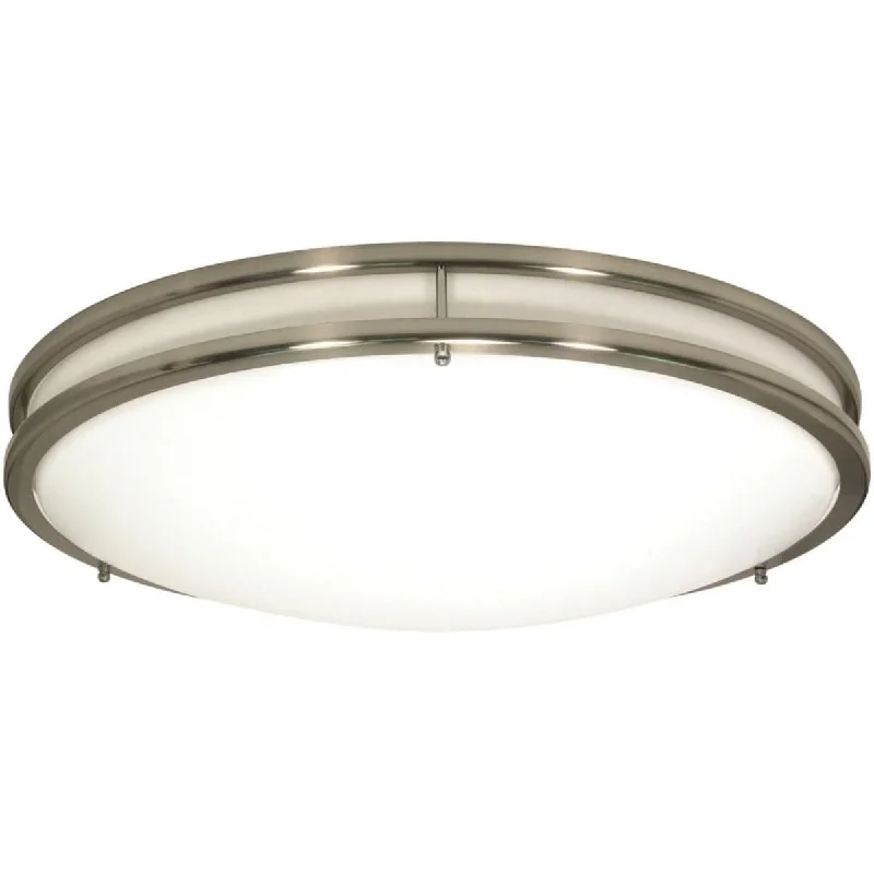 Dimmable Industrial Lighting for Ambiance ControlGlamour 24 in. LED Flush Mount Light Selectable CCT Silver Finish Dimmable Industrial Lighting for Ambiance ControlGlamour 24 in. LED Flush Mount Light Selectable CCT Silver Finish