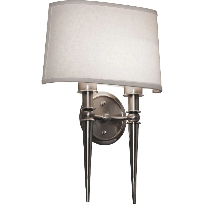 Durable Industrial Lighting for Harsh EnvironmentsMontrose 13 in. LED Armed Sconce Satin Nickel Finish Cream Shade