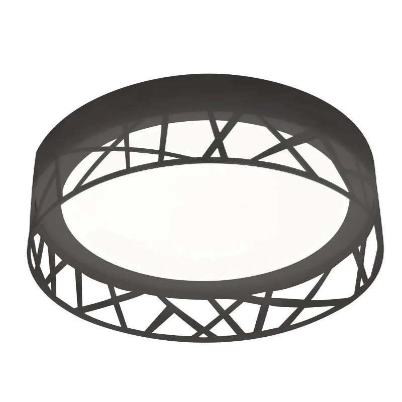 Waterproof Industrial Lighting for Wet AreasBoon 16 in. LED Flush Mount Light 120V Black Finish