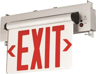 Track lighting with multiple heads for flexibilityCompass Led Exit Sign With Battery Red Letters Brushed Aluminum Surface Mount Single Face