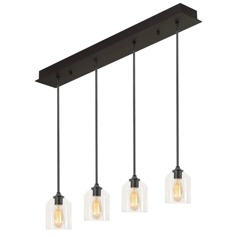Industrial Lighting for Electronics ManufacturingWilliam 4 Lights 36 In. Pendant Light Black Finish