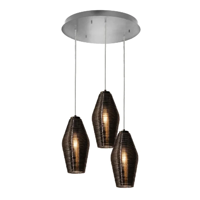 Waterproof Industrial Lighting for Wet AreasMila 18 in. 3 Lights Pendant Light Satin Nickel Finish Waterproof Industrial Lighting for Wet AreasMila 18 in. 3 Lights Pendant Light Satin Nickel Finish