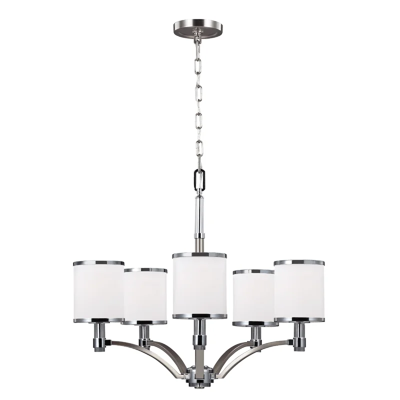 Track lighting for updating office lobbiesProspect Park 5/9Lt Centre Ceiling Light - Satin Nickel & Chrome Finish