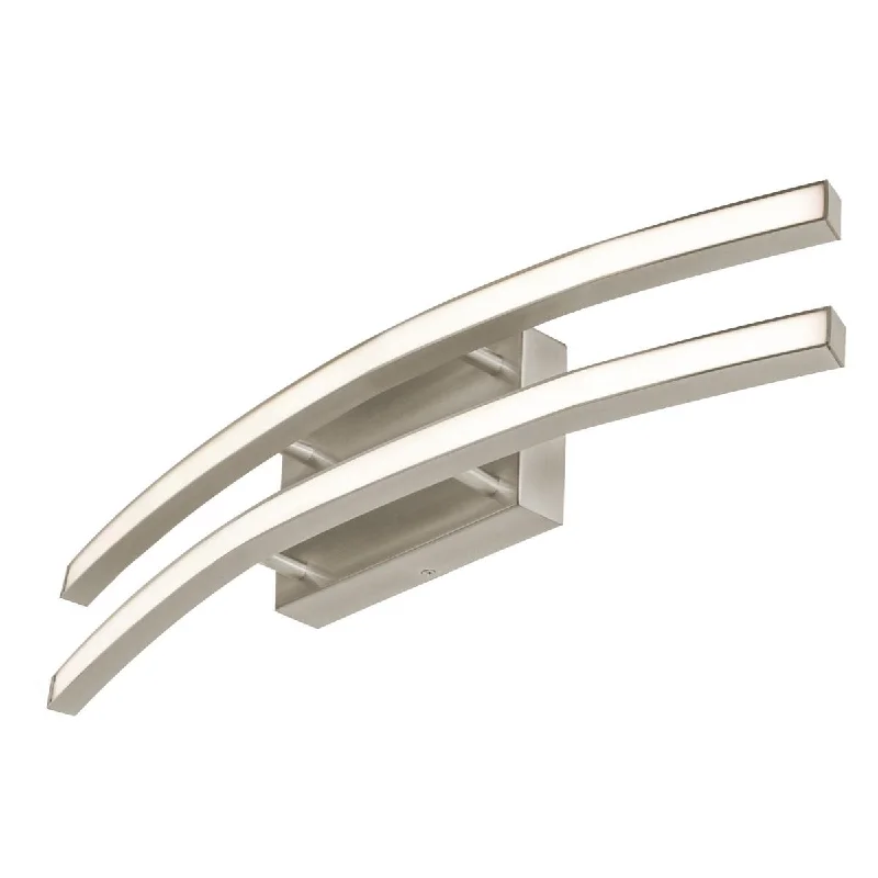 Industrial Pendant Lighting for Machine ShopsHarper 2 Lights 25 In. LED Bath Bar Satin Nickel Finish Industrial Pendant Lighting for Machine ShopsHarper 2 Lights 25 In. LED Bath Bar Satin Nickel Finish