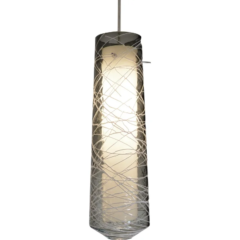 Dimmable Industrial Lighting for Ambiance ControlSpun 5 in. LED Pendant Light 3000K Satin Nickel Finish, 120V Smoke Shade Dimmable Industrial Lighting for Ambiance ControlSpun 5 in. LED Pendant Light 3000K Satin Nickel Finish, 120V Smoke Shade