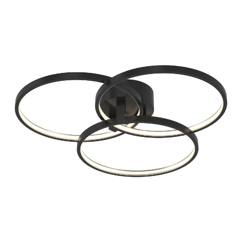 Low - Bay Industrial Lighting Fixtures for Small FactoriesOrion 20 in. LED Semi flush Mount Light Black Finish