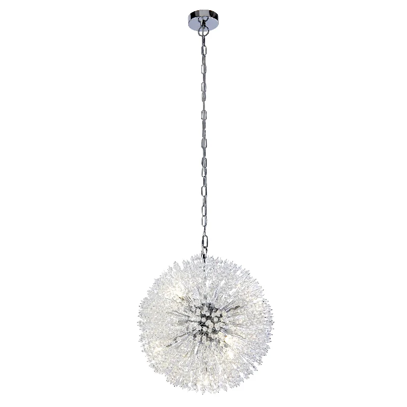 Track lighting for adding a touch of eleganceSunburst 7lt Pendant - Chrome Metal & Glass Beads