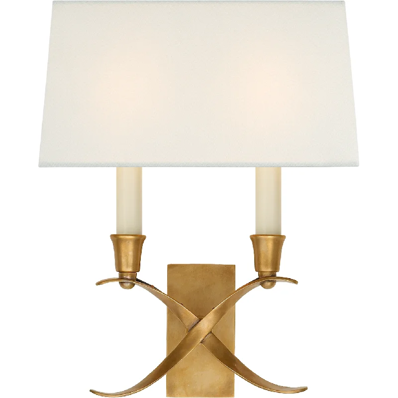 Energy - efficient track lighting fixturesCross Bouillotte Small Sconce with Linen Shade