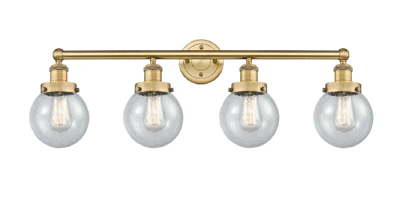 Waterproof Industrial Lighting for Wet AreasEdison Four Light Bath Vanity
