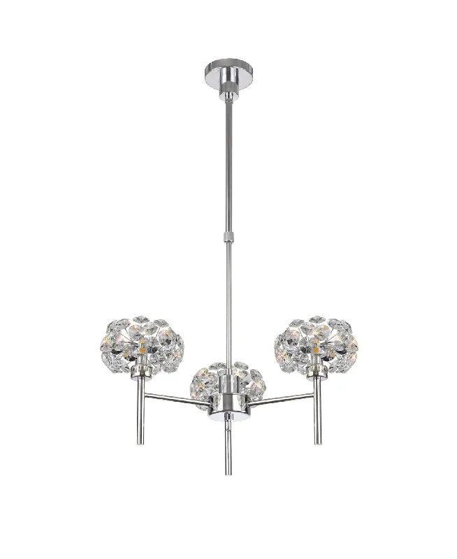 Outdoor - rated track lighting for patiosBellagio 3/5/8Lt G9 Telescopic Light With Polished Chrome And Crystal Shade