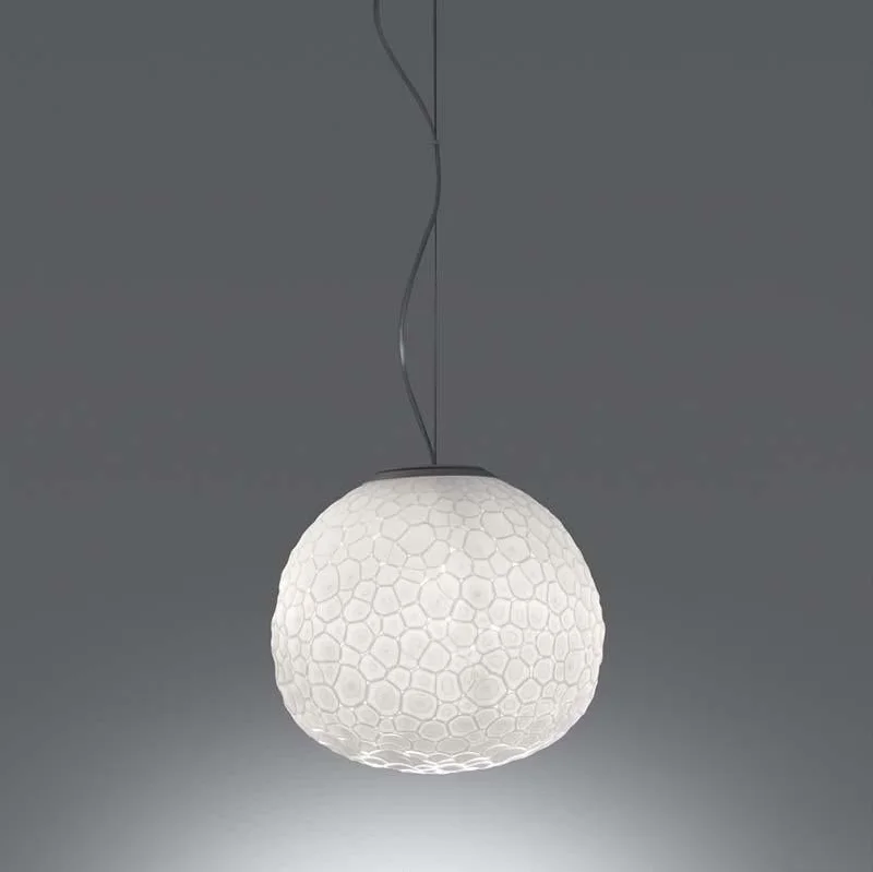 Track lighting with a brushed nickel finishArtemide 17 Meteorite Max 100W E26 White Suspension Light