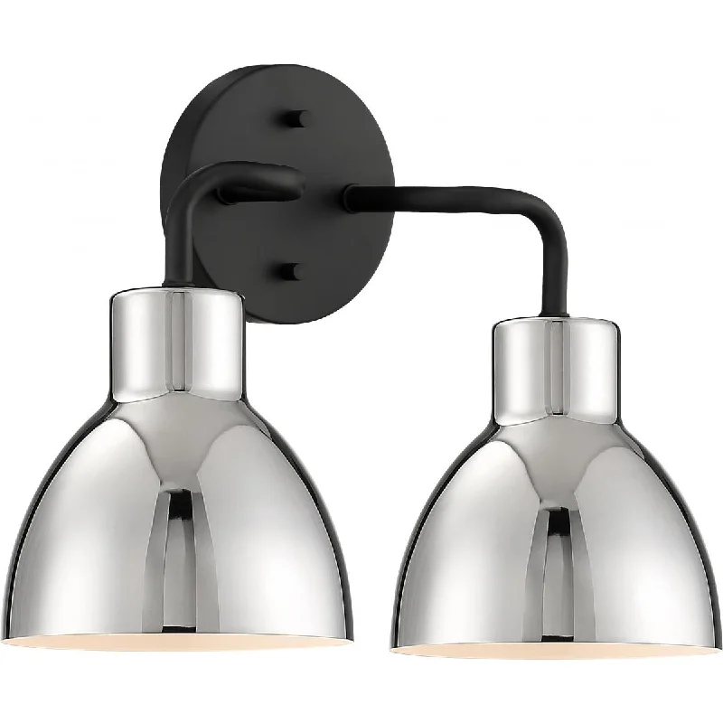 Industrial Lighting for Furniture FactoriesSloan 14 in. 2 Lights Vanity Light Black and Nickel Finish