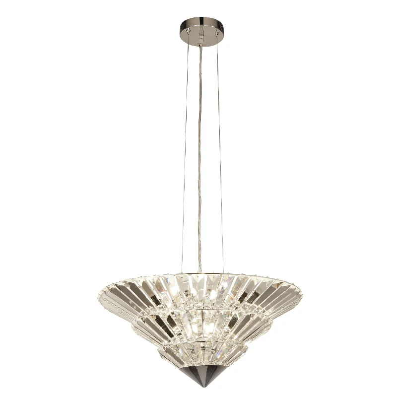 Track lighting for photography studiosSavannah 8lt Pendant To Flush - Chrome Metal & Clear Crystal