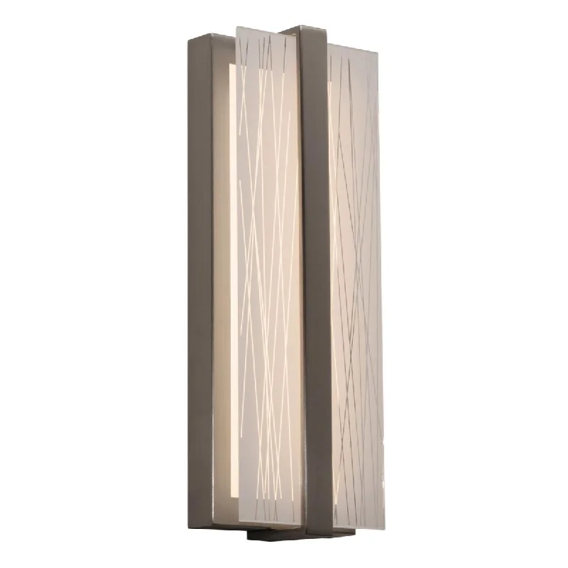Low - Bay Industrial Lighting Fixtures for Small FactoriesGallery 14 in. LED Outdoor Wall Sconce 3000K Satin Nickel Finish