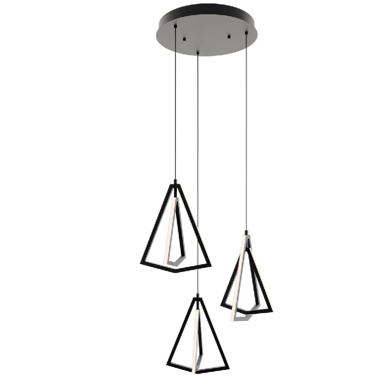 Industrial Pendant Lighting for Machine ShopsGianna 3 Lights 28 In. LED Pendant Light Black Finish Industrial Pendant Lighting for Machine ShopsGianna 3 Lights 28 In. LED Pendant Light Black Finish
