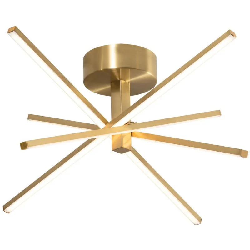 Durable Industrial Lighting for Harsh EnvironmentsJaxx 20 in. LED Semi Flush Mount Light Satin Brass finish Durable Industrial Lighting for Harsh EnvironmentsJaxx 20 in. LED Semi Flush Mount Light Satin Brass finish