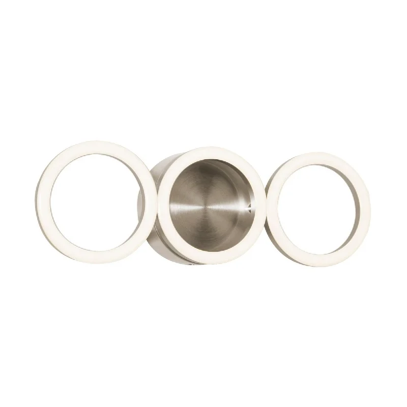 Industrial Lighting for Furniture FactoriesGlo 3 Lights 14 In. LED Wall Light Satin Nickel Finish Industrial Lighting for Furniture FactoriesGlo 3 Lights 14 In. LED Wall Light Satin Nickel Finish