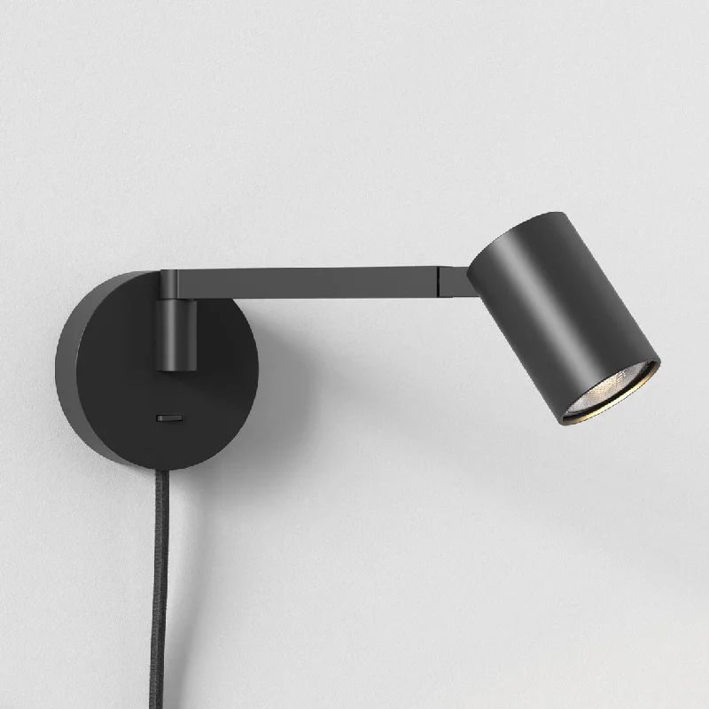 Track lighting for high - ceiling spacesAscoli Swing Plug-In Adjustable Wall Lamp - Matt Black, Porcelain White Track lighting for high - ceiling spacesAscoli Swing Plug-In Adjustable Wall Lamp - Matt Black, Porcelain White
