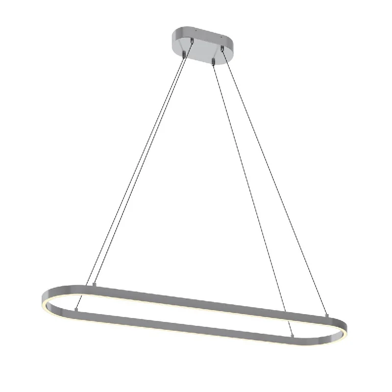 Industrial Flood Lighting for Outdoor Loading DocksGlo 47 In. LED Pendant Light Satin Nickel Finish Industrial Flood Lighting for Outdoor Loading DocksGlo 47 In. LED Pendant Light Satin Nickel Finish
