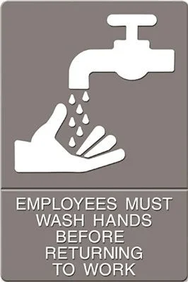 Track lighting with a long - lasting lifespanAda Sign "Employees Must Wash Hands..." Tactile Symbol/Braille 6 X 9 Gray