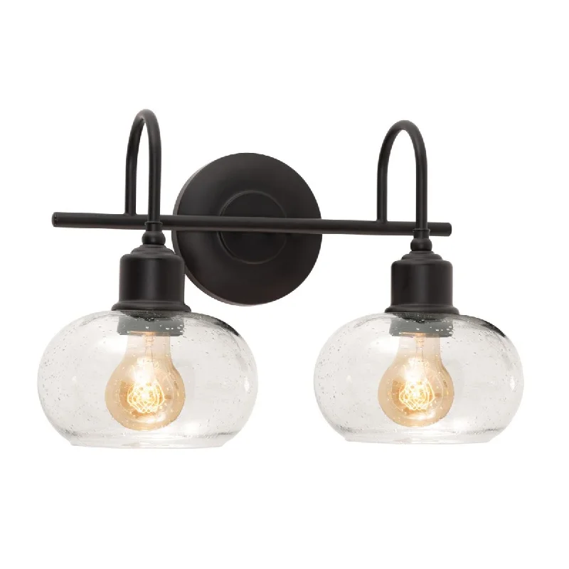 Waterproof Industrial Lighting for Wet AreasLaney 2 Lights 15 In. Vanity Light Black Finish Waterproof Industrial Lighting for Wet AreasLaney 2 Lights 15 In. Vanity Light Black Finish