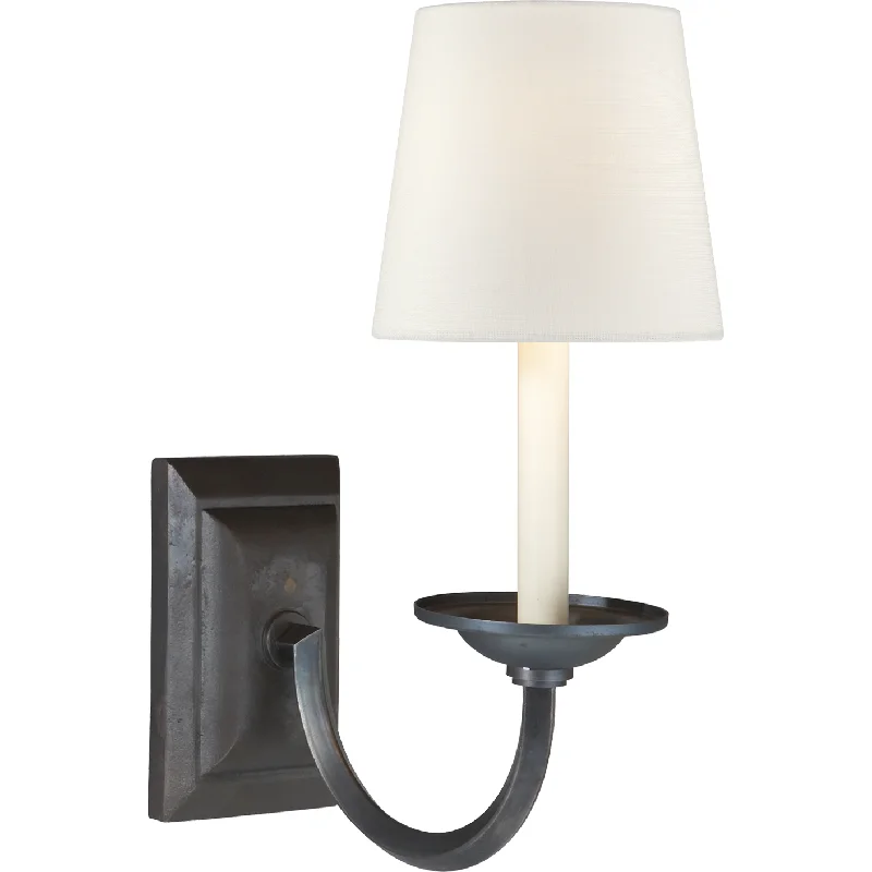 Track lighting with frosted glass shadesFlemish Single Sconce