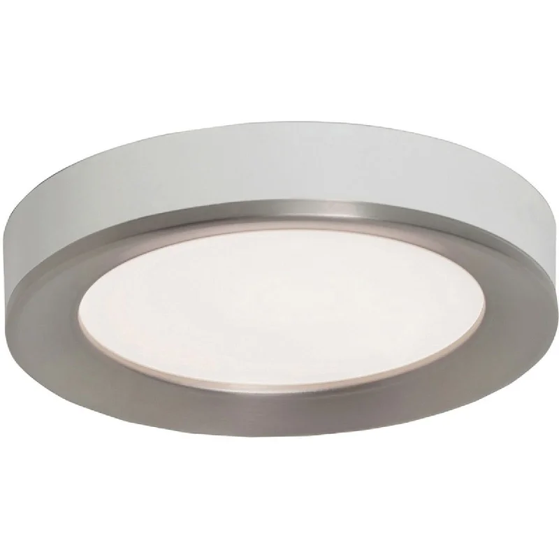 Industrial Lighting for Automotive Manufacturing PlantsAlta 12 in. LED Disk Light 740 Lumens 3000K 120-277V White & Satin Nickel finish Industrial Lighting for Automotive Manufacturing PlantsAlta 12 in. LED Disk Light 740 Lumens 3000K 120-277V White & Satin Nickel finish