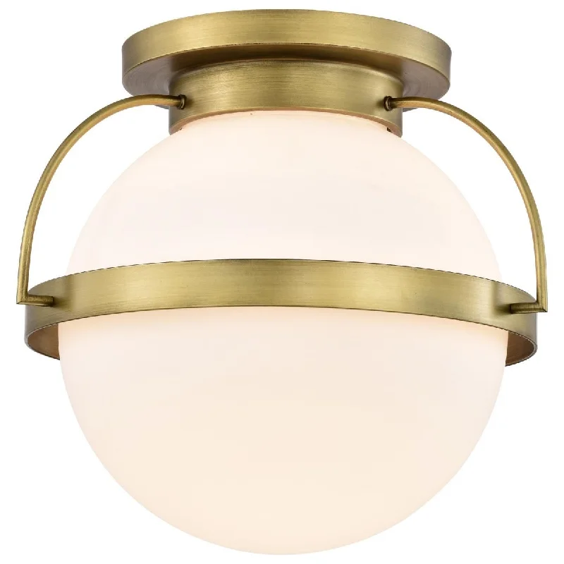 Dimmable Industrial Lighting for Ambiance ControlLakeshore 18 in. Flush Mount Light Natural Brass Finish