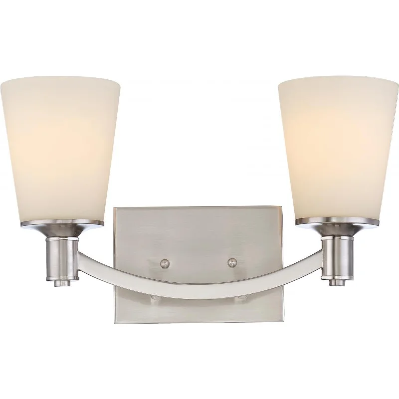 Industrial Lighting for Printing Press FacilitiesLaguna 16 in. 2 Lights Vanity Light Nickel Finish Industrial Lighting for Printing Press FacilitiesLaguna 16 in. 2 Lights Vanity Light Nickel Finish