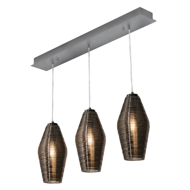 Industrial Lighting for Food Processing FactoriesMila 36 in. 3 Lights Pendant Light Satin Nickel Finish Industrial Lighting for Food Processing FactoriesMila 36 in. 3 Lights Pendant Light Satin Nickel Finish