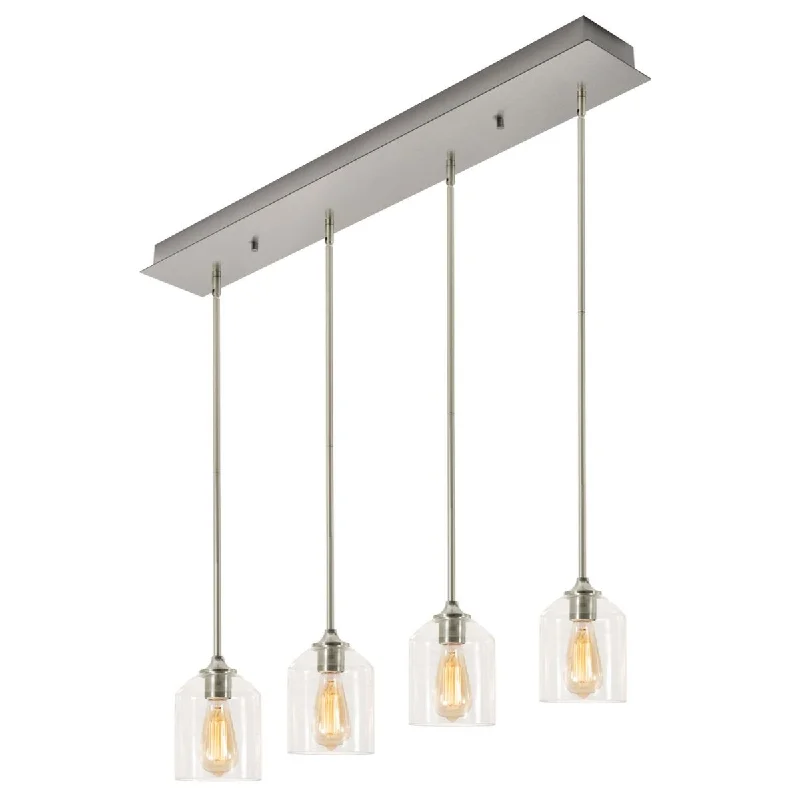 Industrial Lighting for Food Processing FactoriesWilliam 4 Lights 36 In. Pendant Light Satin Nickel Finish Industrial Lighting for Food Processing FactoriesWilliam 4 Lights 36 In. Pendant Light Satin Nickel Finish