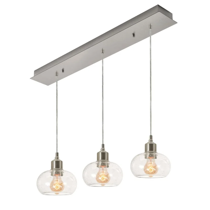 Industrial Lighting for Pharmaceutical ManufacturingLaney 3 Lights 36 In. Pendant Light Satin Nickel Finish Industrial Lighting for Pharmaceutical ManufacturingLaney 3 Lights 36 In. Pendant Light Satin Nickel Finish