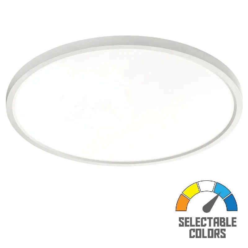 Energy - Efficient Industrial Lighting for Cost - SavingsEdge Round 24 Inch LED Flush Mount Light, 120-277V, Selectable CCT, White Finish Energy - Efficient Industrial Lighting for Cost - SavingsEdge Round 24 Inch LED Flush Mount Light, 120-277V, Selectable CCT, White Finish