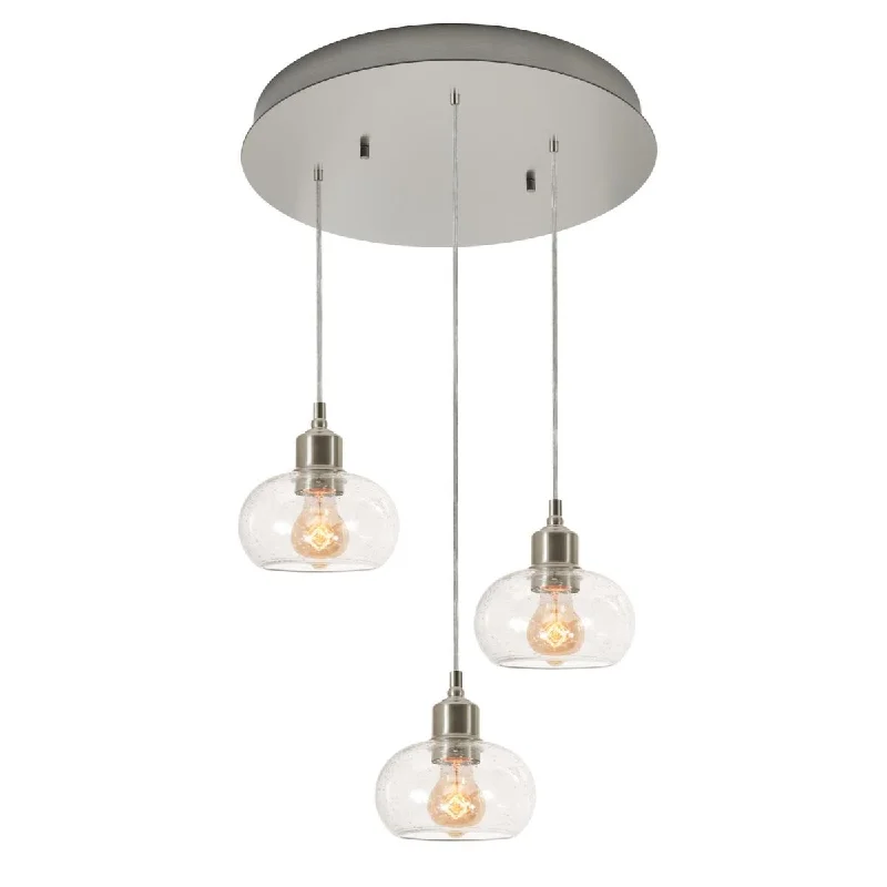 Industrial Lighting for Printing Press FacilitiesLaney 3 Lights 20 In. Pendant Light Satin Nickel Finish Industrial Lighting for Printing Press FacilitiesLaney 3 Lights 20 In. Pendant Light Satin Nickel Finish