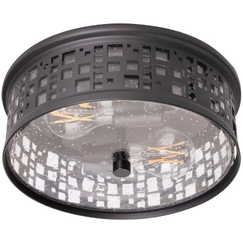 Dust - Resistant Industrial Lighting for Dirty WorkspacesRoscoe 11 Inch Flush Mount Light Black Finish