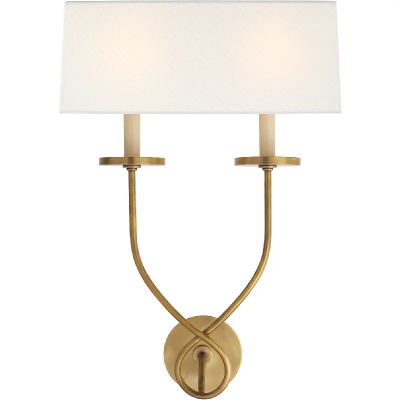 Track lighting for modernizing traditional interiorsSymmetric Twist Double Sconce with Linen Shade