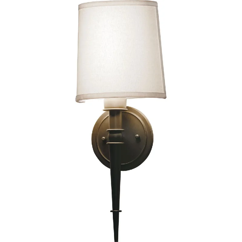 Industrial Flood Lighting for Outdoor Loading DocksMontrose 8 in. LED Armed Sconce Oil Rubbed Bronze Finish Cream Shade