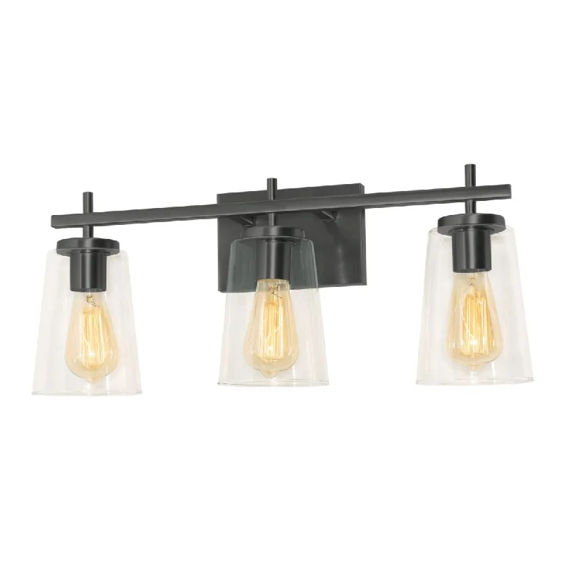 Industrial Flood Lighting for Outdoor Loading DocksJoanna 23 in. 3 Lights Vanity Light Black Finish Clear Shade Industrial Flood Lighting for Outdoor Loading DocksJoanna 23 in. 3 Lights Vanity Light Black Finish Clear Shade