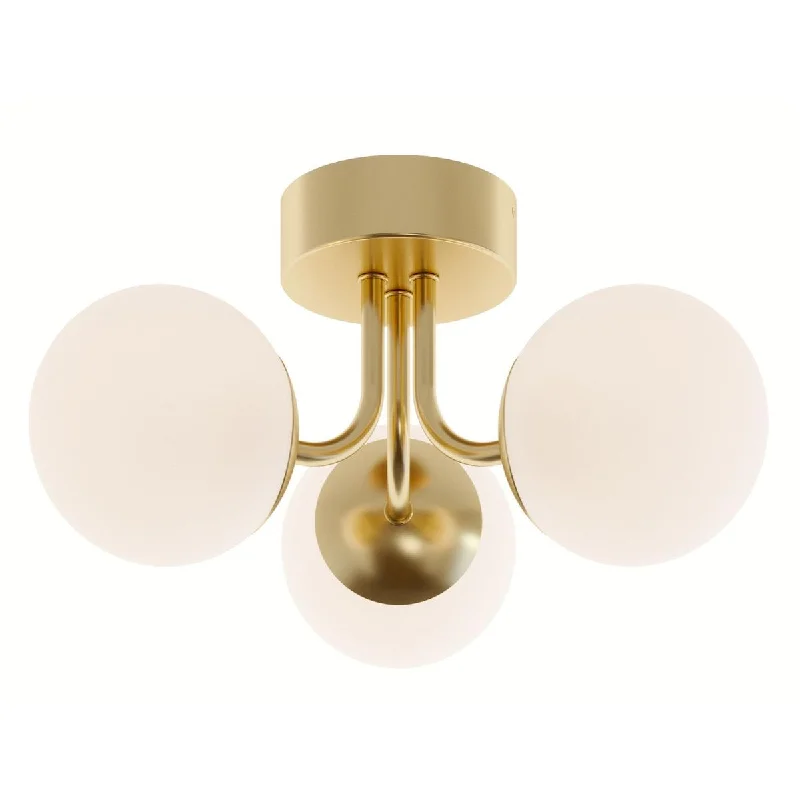 Industrial Lighting for Food Processing FactoriesMetropolitan 16 in. 3 Lights LED Semi flush Mount Light Satin Brass Finish Industrial Lighting for Food Processing FactoriesMetropolitan 16 in. 3 Lights LED Semi flush Mount Light Satin Brass Finish