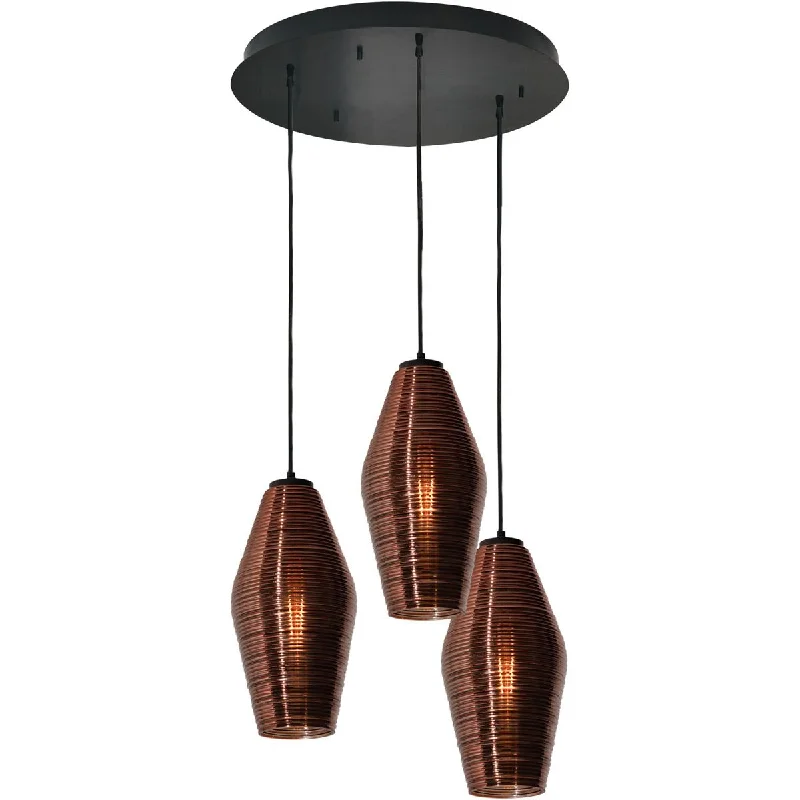 Industrial Ceiling - Mounted Lighting for Assembly PlantsMila 18 in. 3 Lights Pendant Light Black Finish Industrial Ceiling - Mounted Lighting for Assembly PlantsMila 18 in. 3 Lights Pendant Light Black Finish