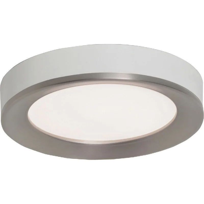 Industrial Lighting for Electronics ManufacturingAlta 12 in. LED Disk Light 1400 Lumens 3000K 120V -White & Satin Nickel finish Industrial Lighting for Electronics ManufacturingAlta 12 in. LED Disk Light 1400 Lumens 3000K 120V -White & Satin Nickel finish