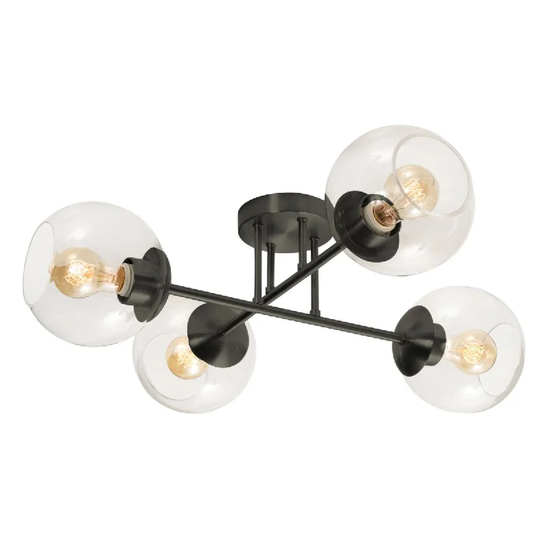 Adjustable Industrial Lighting for Flexible IlluminationJamie 25 in. 4 Lights Semi flush Mount Light Black Finish Adjustable Industrial Lighting for Flexible IlluminationJamie 25 in. 4 Lights Semi flush Mount Light Black Finish