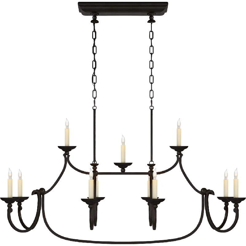 Wireless track lighting for easy installationFlemish Large Linear Pendant