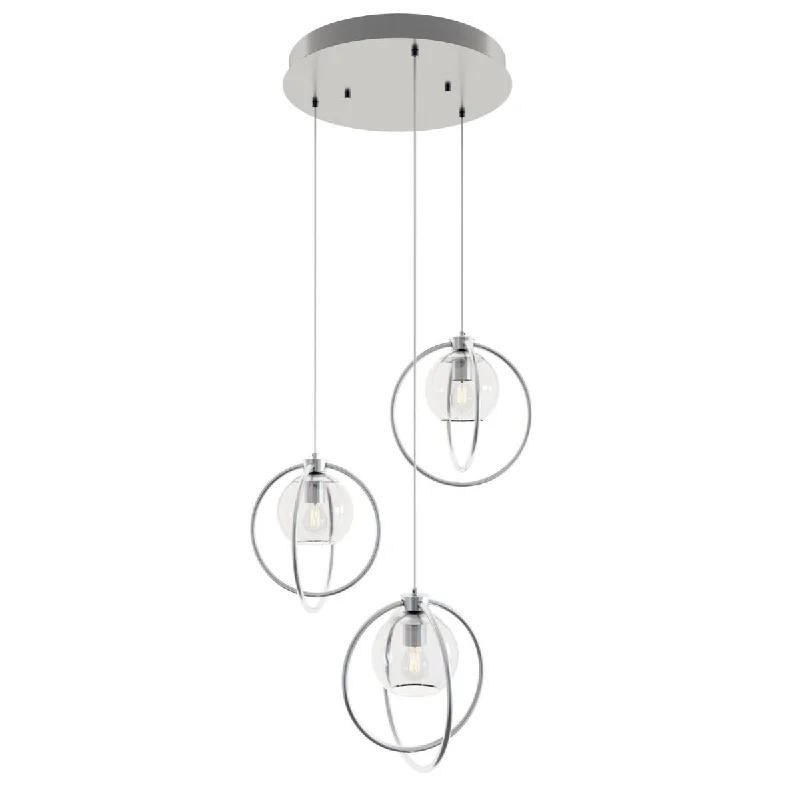 Industrial Lighting for Chemical PlantsJamie 3 Lights 26 In. Pendant Light Satin Nickel Finish Industrial Lighting for Chemical PlantsJamie 3 Lights 26 In. Pendant Light Satin Nickel Finish