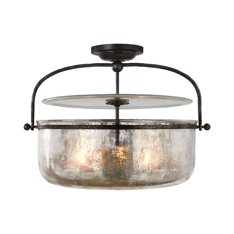 Track lighting with a decorative track designLorford Semi Flush Mount Ceiling Light