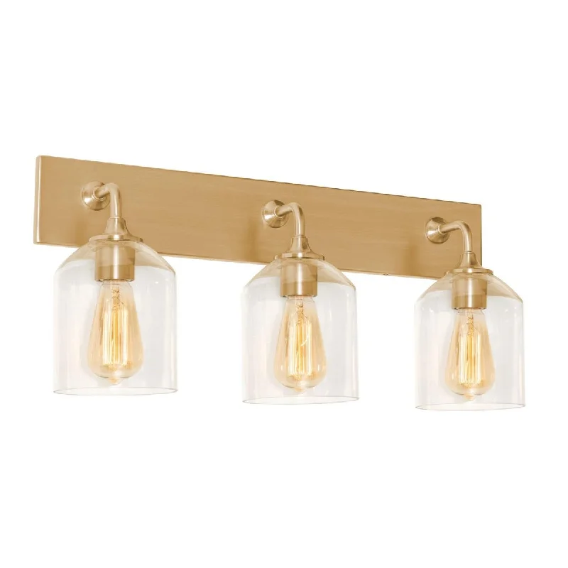 Corrosion - Resistant Industrial Lighting for Coastal FactoriesWilliam 3 Lights 24 In. Vanity Light Satin Brass Finish