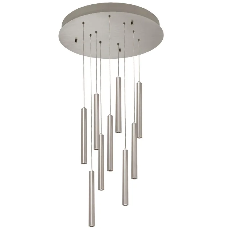 Explosion - Proof Industrial Lighting for Hazardous LocationsEli 9 Lights 24 In. LED Pendant Light Satin Nickel Finish Explosion - Proof Industrial Lighting for Hazardous LocationsEli 9 Lights 24 In. LED Pendant Light Satin Nickel Finish