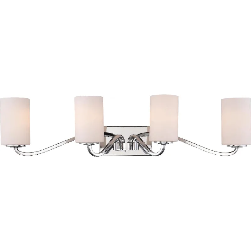 Industrial Lighting for Metal Fabrication ShopsWillow 34 in. 4 Lights Vanity Light Nickel Finish